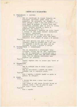 Críticas e sugestões