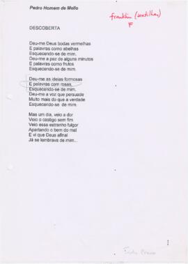 Letra da canção "Descoberta"