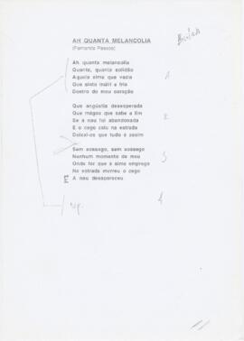Poema "Ah quanta melancolia"