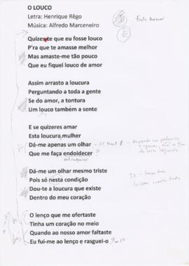 Letra da canção "O Louco"