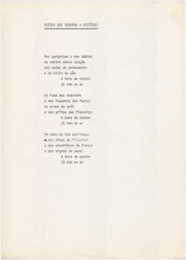 Letra da canção "Coisas que segundo a história"