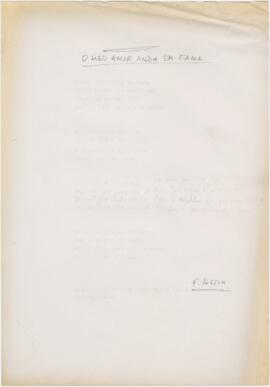 Poema / letra da canção "O meu amor anda em fama"
