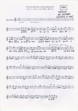 Partitura da canção "Capotes pretos, capotes brancos"