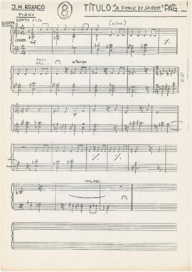 Parte de piano de "A fome de saber"