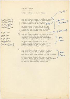 Letra da canção "Ser Solidário"