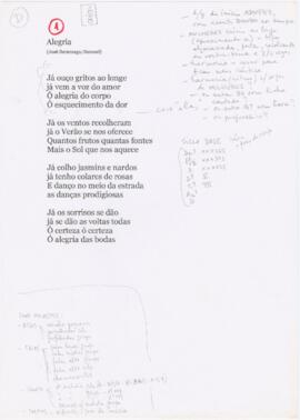 Letra da canção "Alegria"