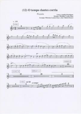 Parte de flauta piccolo da canção "O tempo dantes corria"