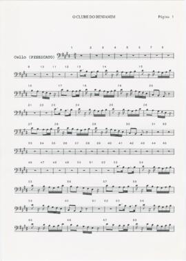 Parte de violoncelo (pizzicato) de "O clube do Benjamim"