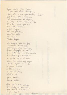 Poema "Que Vento nos Varreu"