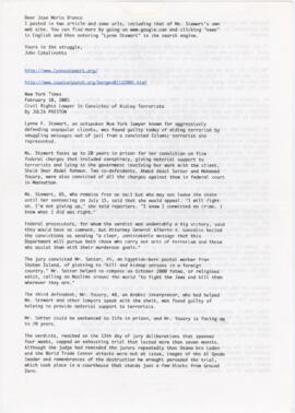 Artigos sobre Lynne Stewart