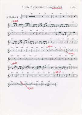 Parte de 2º violino (dobragem) de "O pudim do Benjamim"
