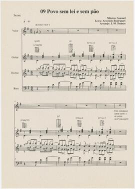 Partitura geral da canção "Povo sem lei e sem pão"