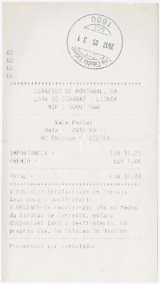 Vale postal dos Correios de Portugal