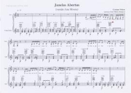 Partitura e cifras da canção "Janelas Abertas"