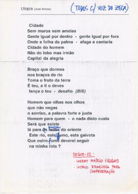 Letra da canção "Utopia"