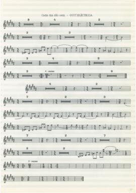 Parte de guitarra eléctrica da canção "Cada Dia São Cem"