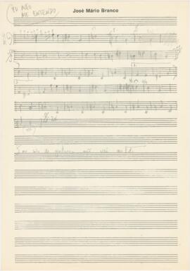 Partitura da canção "Eu não me entendo"