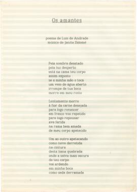 Letra da canção "Os amantes"
