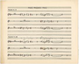 Partes de trompete I e trompete II da canção "Maio Maduro Maio"