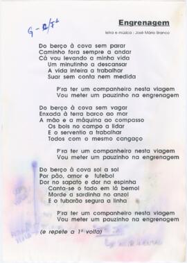 Letra da canção "Engrenagem"