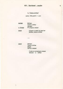 Letra da canção "Todos a brilhar"