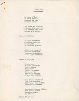Poema / letra de canção "L'Habitude"