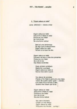 Letra da canção "Digam adeus ao natal"