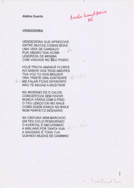 Letra da canção "Vendedeira"
