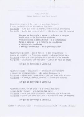 Letra da canção "Faz parte"