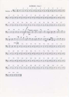 Parte de violoncelo 2 de "Onde estás Ronrom?"