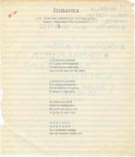 Letra da canção "Primavera" + contactos