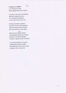 Letra da canção "O Espaço e o Tempo"