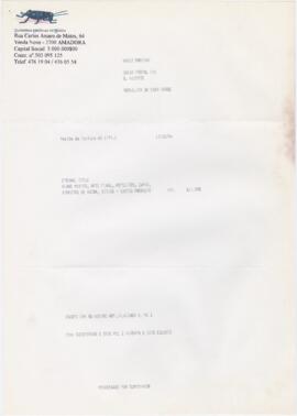 Recibo / factura da Companhia Nacional de Música