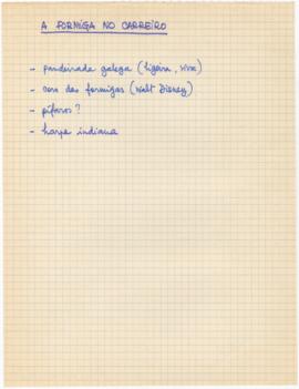 Lista de instrumentos utilizados na canção "A Formiga No Carreiro"