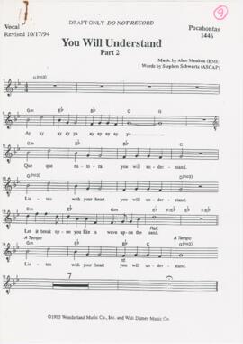Partitura da canção "You Will Understand (Part 2)"