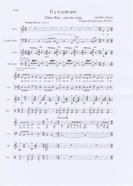 Partitura e letra da canção "Il y a cent ans"