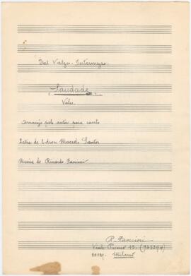 Partitura de canção "Saudade"