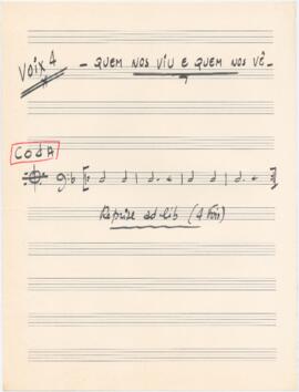 Partitura para voz 4 da canção "Quem nos viu e quem nos vê"