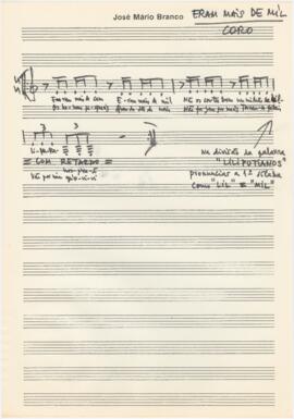 Parte de coro da canção "Eram mais de mil"