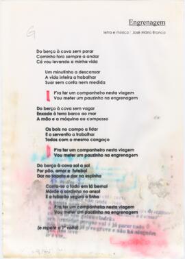 Letra da canção "Engrenagem"