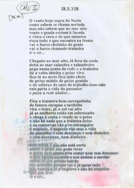 Letra da canção "Ir e vir"