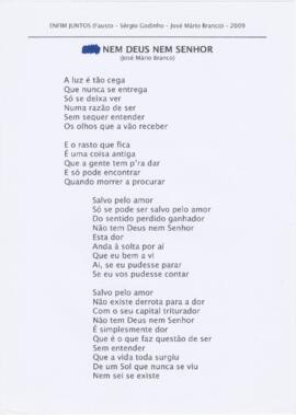 Letra da canção "Nem Deus nem Senhor"