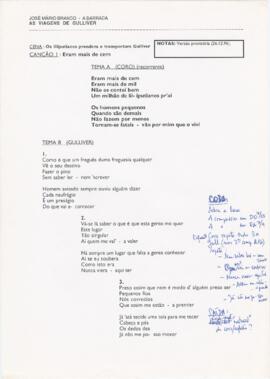 Letra da canção "Eram mais de cem"
