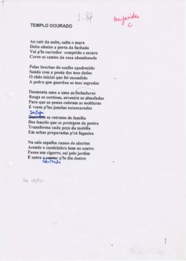 Letra da canção "Templo dourado"