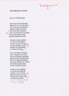 Letra da canção "Noite apressada"