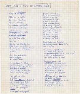 Notas para o texto de apresentação