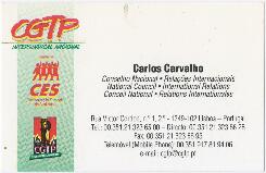 Cartão de Carlos Carvalho (CGTP)