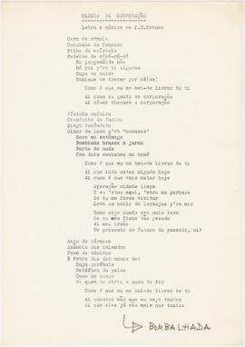 Letra da canção "Elogio da Corporação"