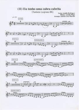 Parte de clarinete da canção "Eu tenho uma cabra cabrita"